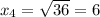 x_4=\sqrt{36}=6