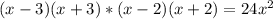 (x-3)(x+3)*(x-2)(x+2)=24x^2