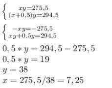 Произведение двух чисел равно 275,5. Если один из множителей увеличить на 2,5, а другой оставить без