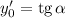 y'_{0} = \text{tg} \, \alpha