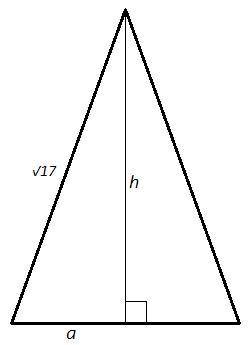 В равнобедренном треугольнике боковая сторона равна √17, площадь равна 4. Найдите длину основания ес