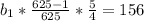 b_1*\frac{625-1}{625}*\frac{5}{4}=156