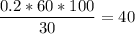 \dfrac{0.2*60*100}{30}=40