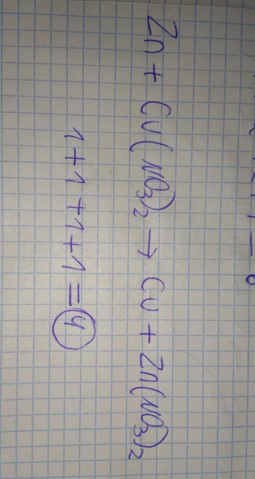 Составь уравнение химической реакций, протекающей при взаимодействии цинка с раствором нитрата меди(