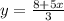 y = \frac{8 + 5x}{3}