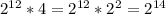 2^{12}*4=2^{12}*2^{2}=2^{14}