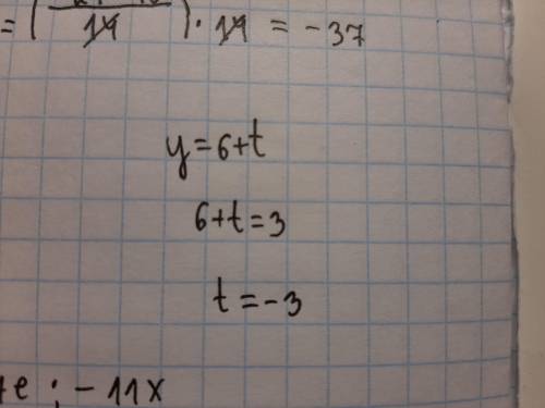 ОЧЕНЬ Дана функция y=6+t. При каких значениях t значение функции равно 3?