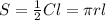 S=\frac{1}{2}Cl = \pi rl