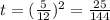 t=(\frac{5}{12} )^{2} =\frac{25}{144}\\