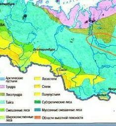 Определите, в какой природный район России входят плато Путорана и река Нижняя Тунгуска