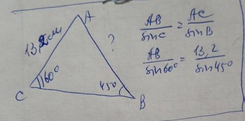 Дан треугольник ABC. AC= 13,2 см НУЖНО