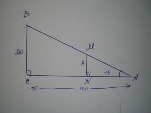 На рисунке изображены два треугольника Δ A B C и Δ M A N , причем угол ∠ B A C = ∠ A M N , ∠ C = ∠ N