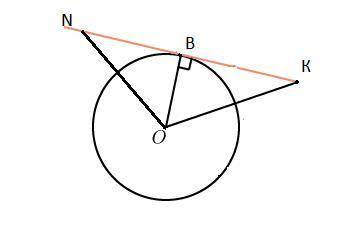 Прямая касается окружности с центром в точке О, в точке В. На касательной по разные стороны от точки