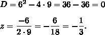 Вычислите дискриминант квадратного уравнения 9z^+6z+1=0