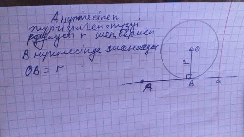 Шеңберге одан тыс алынған нүкте арқылы жанама түзу жүргізіңдер