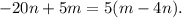 -20n+5m=5(m-4n).