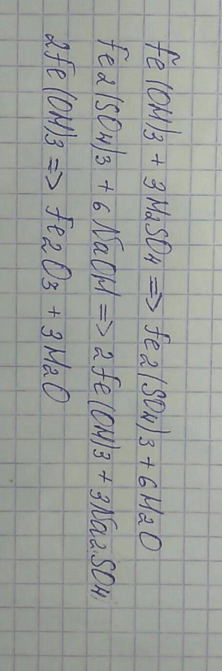 Fe(OH)3=Fe2(SO4)3=Fe(OH)3=Fe2O3​