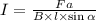 I = \frac{Fa}{B \times l \times \sin \alpha }