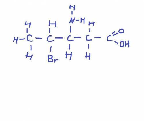 Составьте структурную формулу 3-амино-4-бромпентановая кислота.