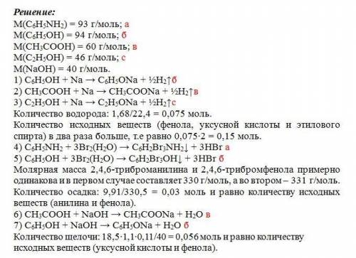 В гексане растворили 9,2 г свежеприготовленной смеси анилина, фенола, уксусной кислоты и этилового с