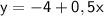 \displaystyle \sf y=-4+0,5x