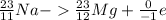 \frac{23}{11} Na - \frac{23}{12}Mg + \frac{0}{-1} e