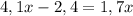 4,1x-2,4=1,7x\\