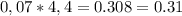 0,07*4,4=0.308=0.31