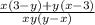 \frac{x(3-y)+y(x-3)}{xy(y-x)}