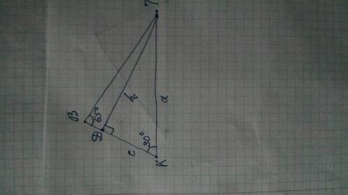 Определи площадь треугольника KBT, если KT = 25 см, ∡K=30°, ∡B=65°. SKBT= см2 (все приблизительные ч