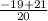 \frac{-19+21}{20}