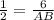 \frac{1}{2} = \frac{6}{AB}