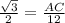 \frac{\sqrt{3} }{2} = \frac{AC}{12}