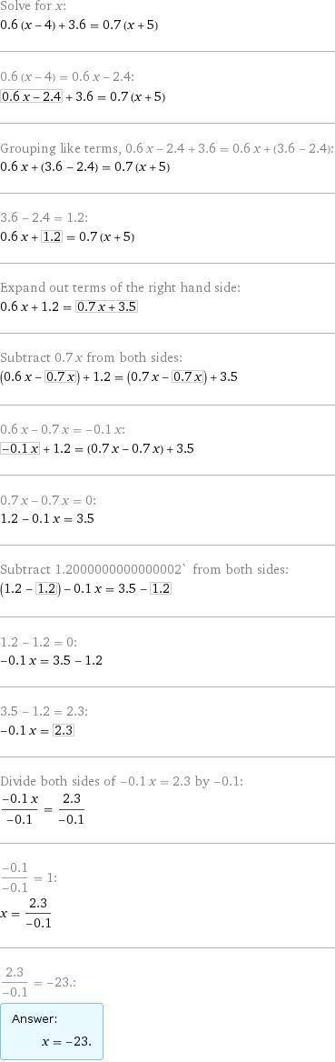 5. Решите уравнение (8y + 12)(3,6 − 0,9y) = 0. 0,6(x − 4) + 3,6 = 0,7(5 + x) 2) 2х-67= 5+х распешите