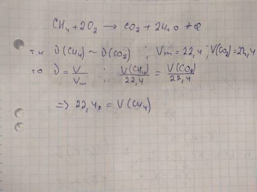 Сколько литров метана нужно сжечь чтобы получить 22?4 литров углекислого газа