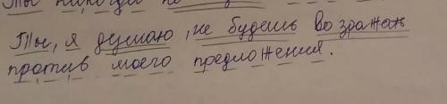 ОЧЕНЬ НАДОсинтаксический разбор предложенияТы, я думаю, не будешь возражать против моего предложения