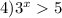 4) 3^x5