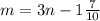 m = 3n - 1 \frac{7}{10}