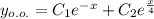 y_{o.o.}=C_1e^{-x}+C_2e^{\frac{x}{4}}