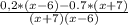 \frac{0,2*(x-6)-0.7*(x+7)}{(x+7)(x-6)}