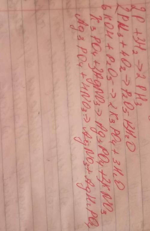 1. Написать уравнения реакций для осуществления превращений:PH3 → P2O5 → K3PО4 → Ag3PO4 → AgH2PO4 ↑