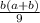 \frac{b(a+b)}{9}