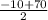 \frac{-10+70}{2}