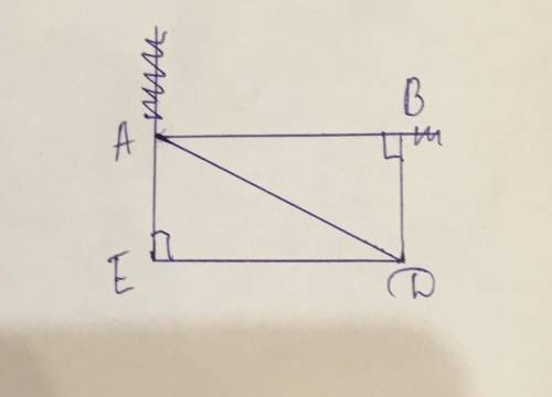 №3. На рисунке изображен прямоугольный треугольник ADE. Постройте фигуру, симметричную ему относител