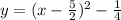 y = (x - \frac{5}{2} ) {}^{2} - \frac{1}{4}