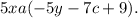 5xa(-5y-7c+9).