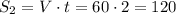 S_2=V\cdot t=60\cdot2=120