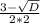 \frac{3 - \sqrt{D} }{2 * 2}