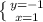 \left \{ {{y=-1} \atop {x=1}} \right.