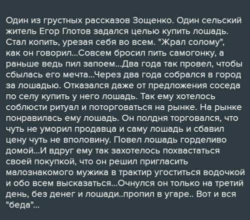 Михаил Михайлович Зощенко рассказ Беда пересказ